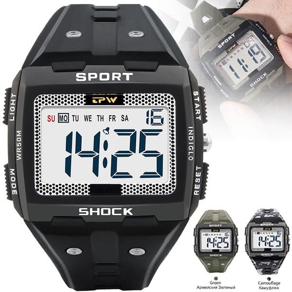 Спортивные цифровые часы унисекс, светящийся хронограф, водонепроницаемые спортивные часы, многофункциональный хронограф, студенческие электронные часы